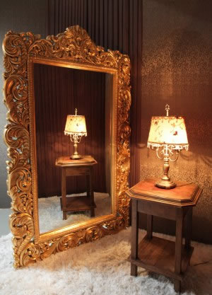 Espelho Maria Purpurina Dourado Grande