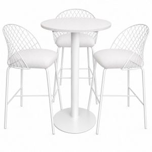 Trio de Banqueta e Bristro Valentim - BRANCO