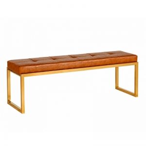 Banco Dourado Captone Couro