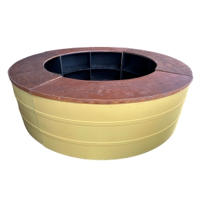 Conjunto Bar Silvia Amarelo com Tampo Amadeirado