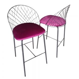 Banqueta Valentin Preta e Magenta