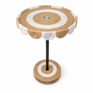 Mesa Apoio Sisal - Branco e Bege 