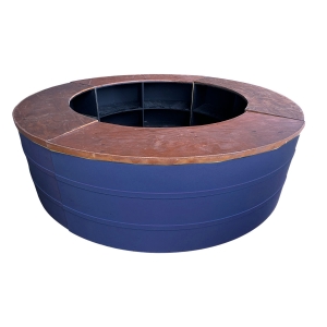 Conjunto Bar Silvia Azul com Tampo Amadeirado