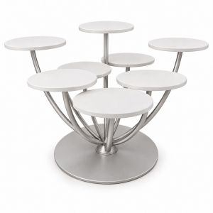 MESA FIGUEREDO EVELOPADA- PRATA E BRANCO