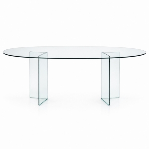 MESA OVAL VIDRO 