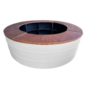 Conjunto Bar Silvia Branco com Tampo Amadeirado