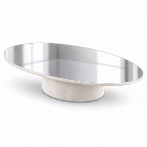 MESA DE CENTRO OVAL EVELOPADA - BRANCO 