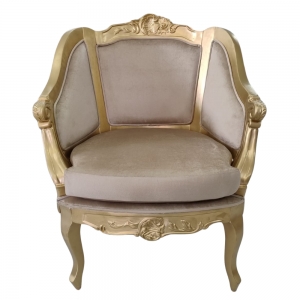 Poltrona Classic Bege com Dourada