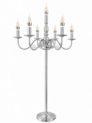 CANDELABRO PRATA COM BATERIA 